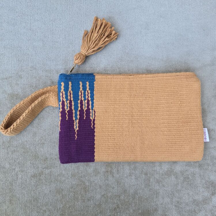 +9 renk/Sarkıt el dokuma pamuk portföy çanta- Handwoven cotton clutch