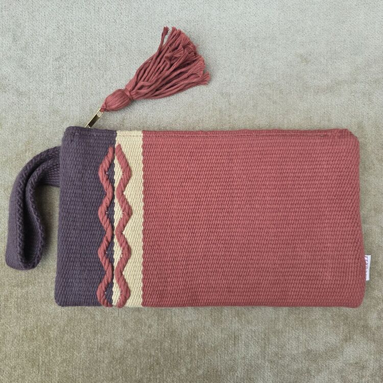 +9 renk/Baklava el dokuma pamuk portföy çanta - Handwoven cotton clutch