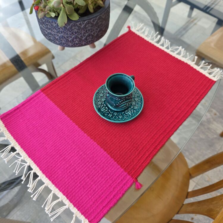 4 AL 3 ÖDE - El dokuma pamuk servis - Handwoven placemats