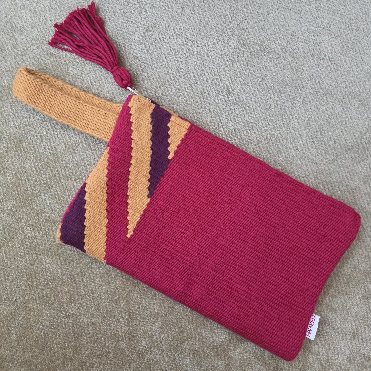 +11 renk/Çapraz el dokuma pamuk portföy çanta- Handwoven cotton clutch