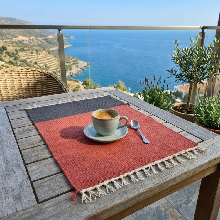 4 AL 3 ÖDE - El dokuma pamuk servis - Handwoven placemats