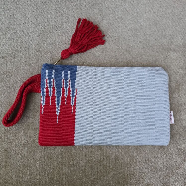 +9 renk/Sarkıt el dokuma pamuk portföy çanta- Handwoven cotton clutch