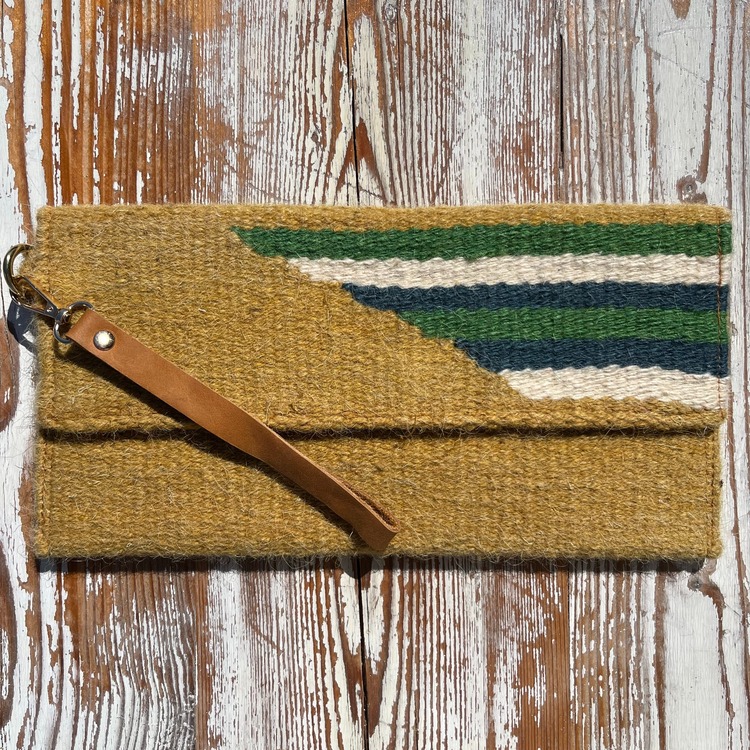 +9 renk/Çubuklu Elde Yün Dokuma Çanta (Hand-woven Wool Clutch)