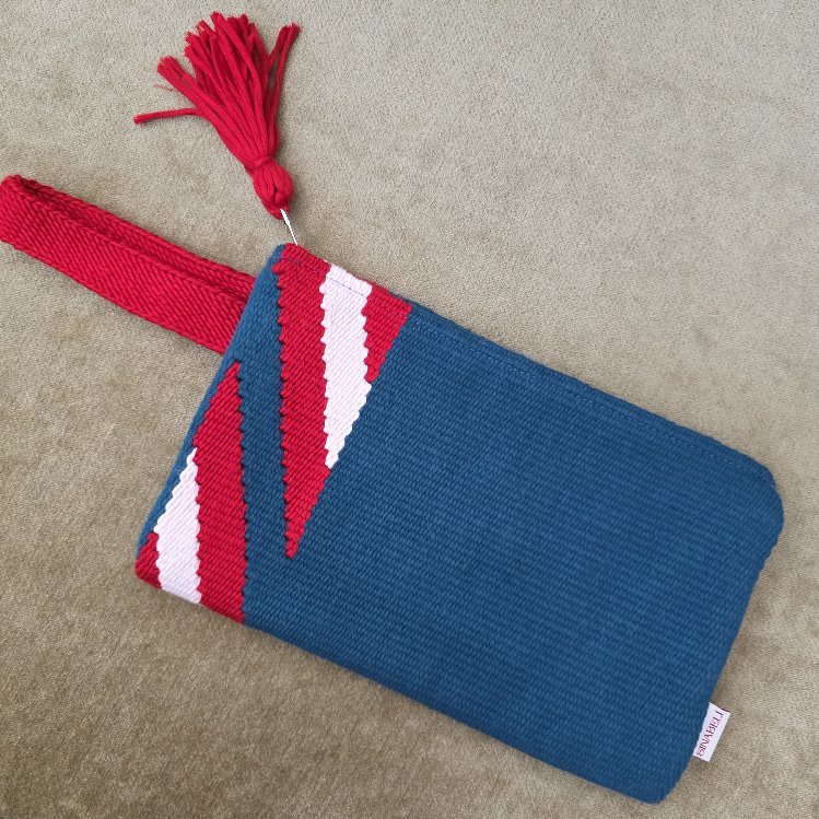 +11 renk/Çapraz el dokuma pamuk portföy çanta- Handwoven cotton clutch