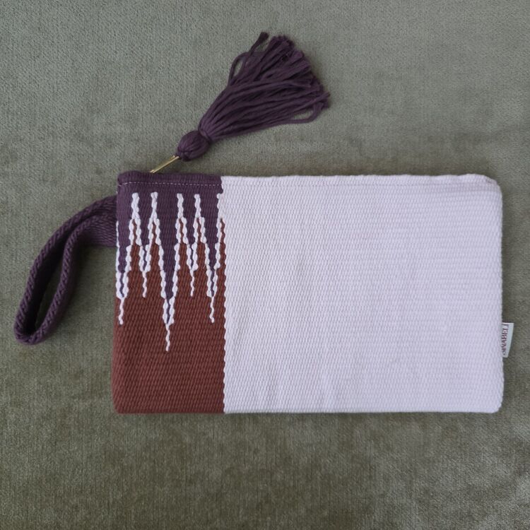 +9 renk/Sarkıt el dokuma pamuk portföy çanta- Handwoven cotton clutch