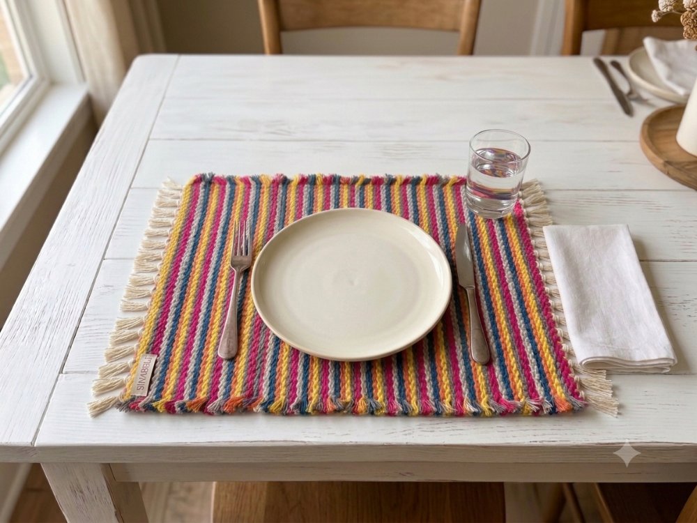 El Dokuma 2li Pamuk Amerikan Servis (Hand-woven Cotton Placemats)
