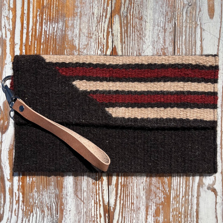 +9 renk/Çubuklu Elde Yün Dokuma Çanta (Hand-woven Wool Clutch)