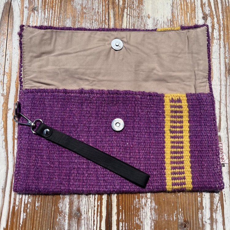 +3 renk/Geçişli Elde Yün Dokuma Çanta (Hand-woven Wool Clutch)