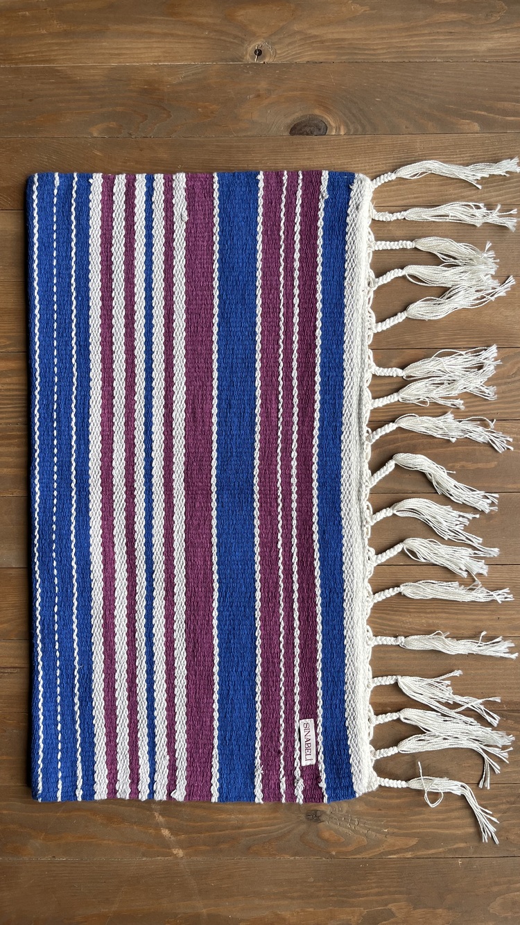 12 El Dokuma Pamuk Kilim ve Kırlent Kılıfı Seti (Hand-woven Cotton Rug & Throw Pillow Cover)