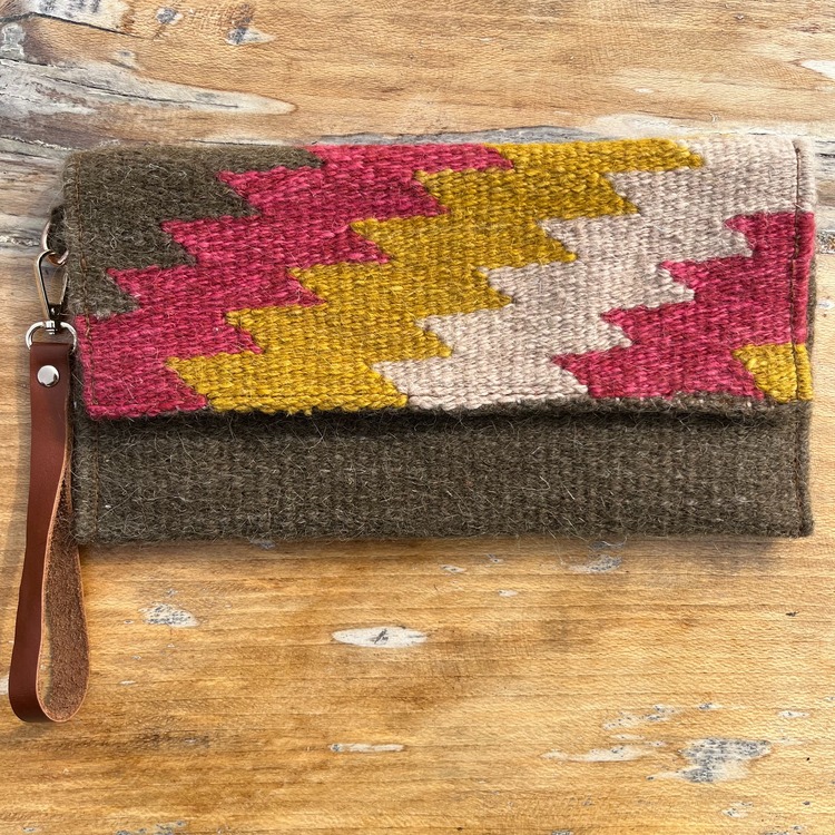 +14 renk/Basamak Elde Yün Dokuma Çanta (Hand-woven Wool Clutch)