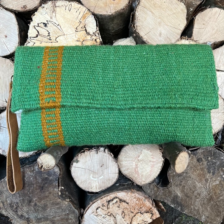 +3 renk/Geçişli Elde Yün Dokuma Çanta (Hand-woven Wool Clutch)