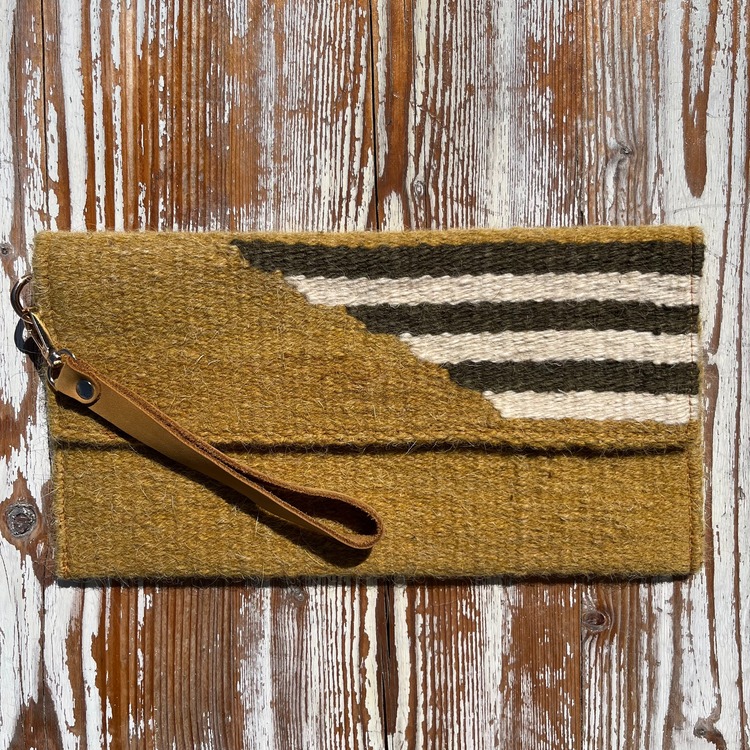 +9 renk/Çubuklu Elde Yün Dokuma Çanta (Hand-woven Wool Clutch)