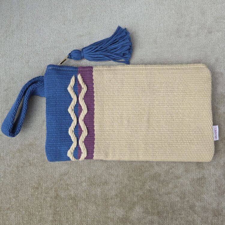 +9 renk/Baklava el dokuma pamuk portföy çanta - Handwoven cotton clutch
