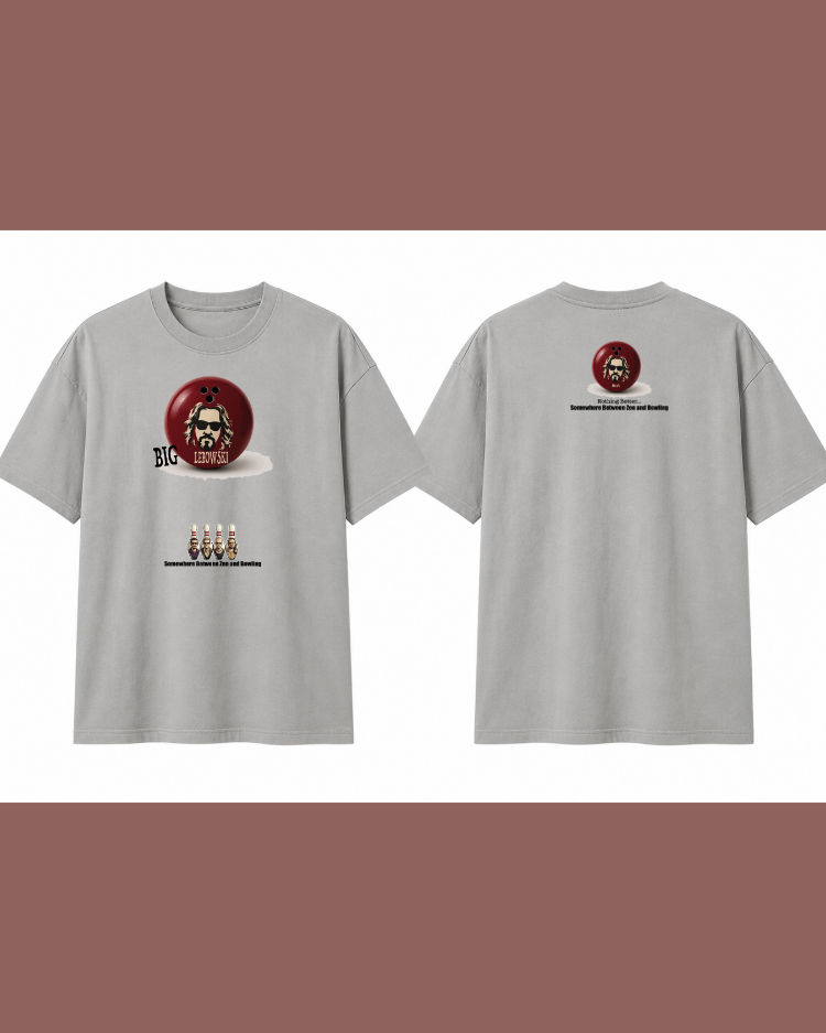 BIG LEBOWSKİ  OVERSİZE ARŞİV SERİSİ (KALIN KUMAŞ) GRİ T-SHİRT