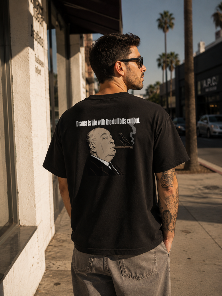 HITCHCOCK'UN KUŞLARI OVERSİZE SİYAH TSHIRT
