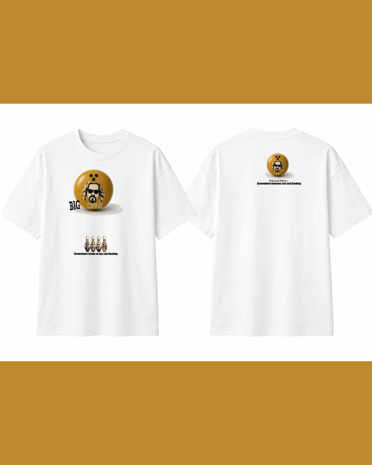 BIG LEBOWSKİ OVERSIZE ARŞİV SERİSİ (KALIN KUMAŞ) BEYAZ T-SHİRT