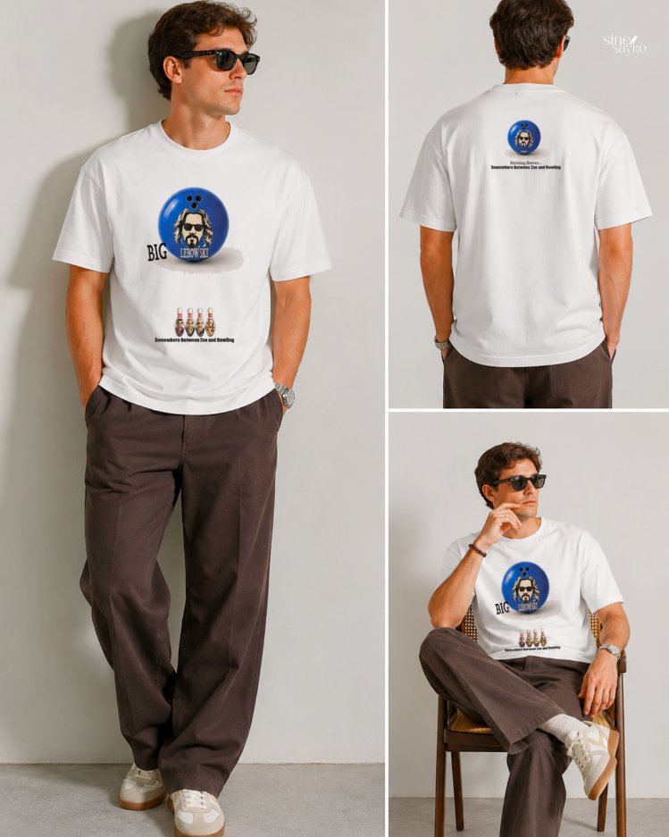 BIG LEBOWSKİ OVERSİZE ARŞİV SERİSİ (İNCE KUMAŞ) BEYAZ T-SHİRT