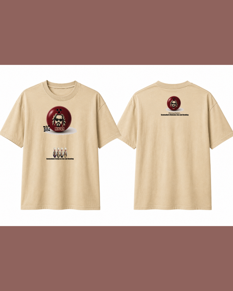 BIG LEBOWSKİ OVERSİZE ARŞİV SERİSİ (İNCE KUMAŞ) BEJ T-SHİRT