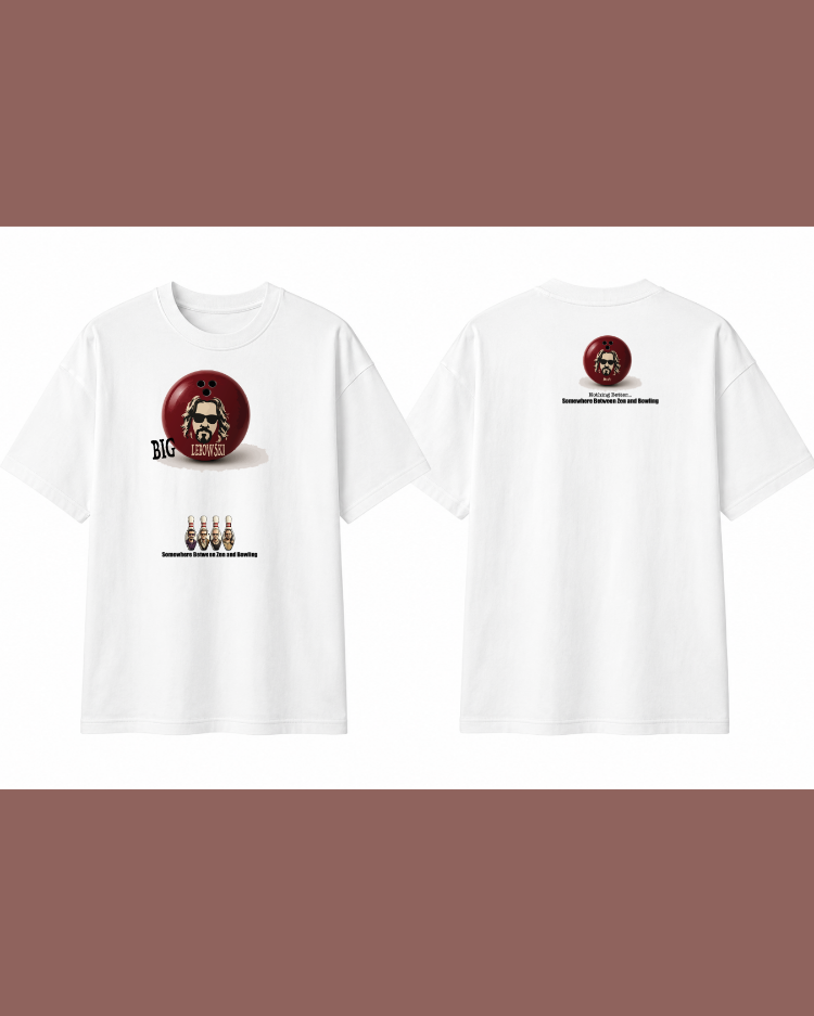 BIG LEBOWSKİ OVERSIZE ARŞİV SERİSİ (KALIN KUMAŞ) BEYAZ T-SHİRT