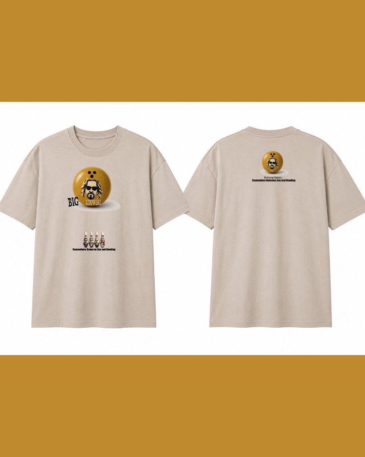 BIG LEBOWSKİ OVERSIZE ARŞİV SERİSİ (KALIN KUMAŞ) BEJ T-SHİRT