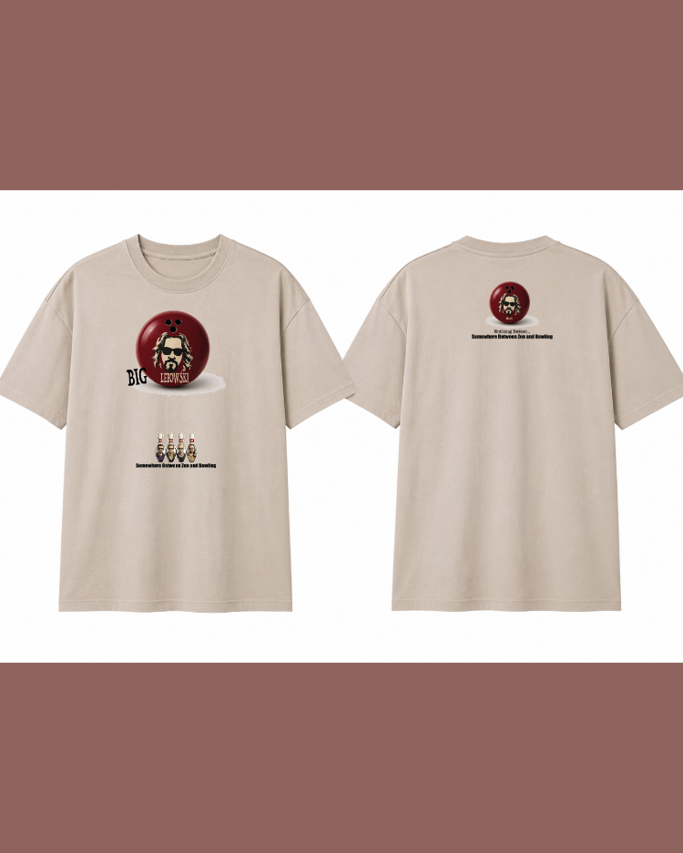 BIG LEBOWSKİ OVERSIZE ARŞİV SERİSİ (KALIN KUMAŞ) BEJ T-SHİRT