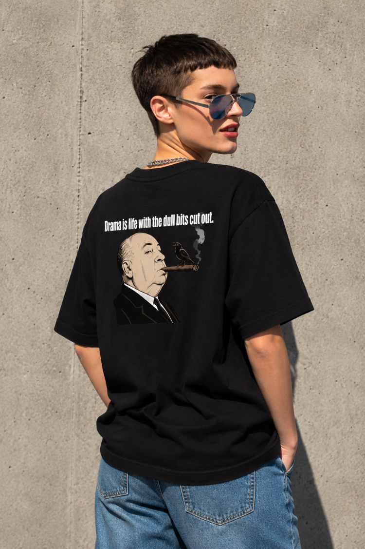 HITCHCOCK'UN KUŞLARI OVERSİZE SİYAH TSHIRT