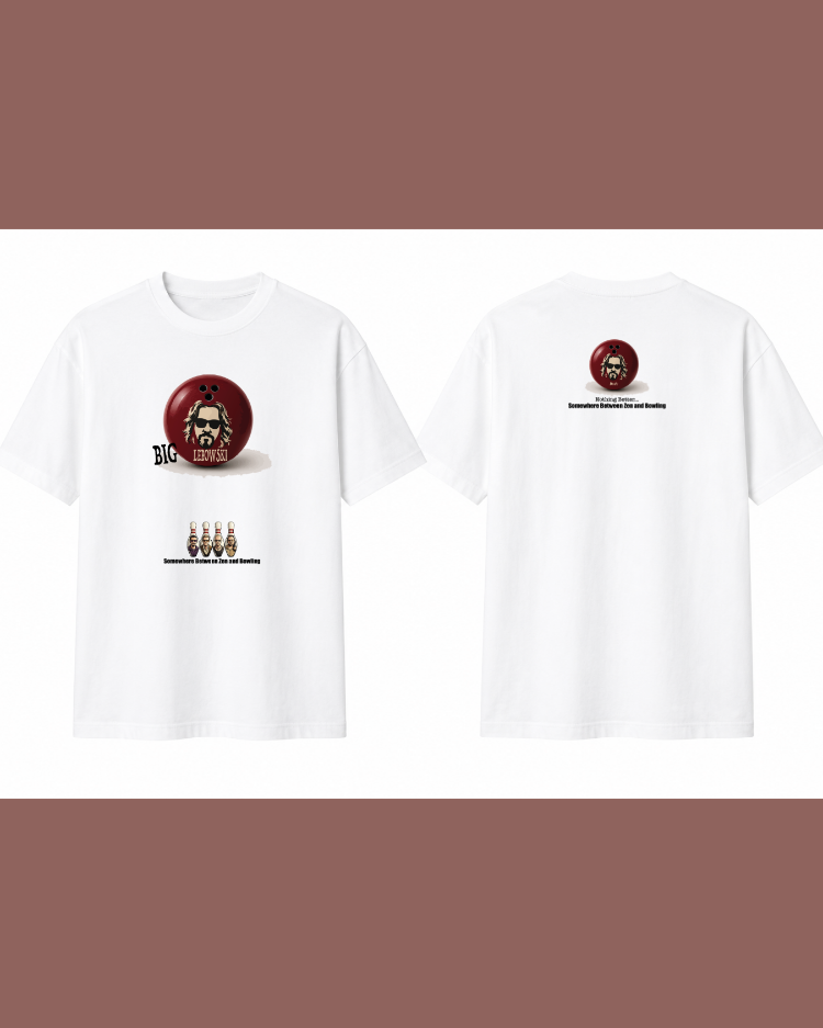 BIG LEBOWSKİ  OVERSİZE ARŞİV SERİSİ (İNCE KUMAŞ) BEYAZ T-SHİRT