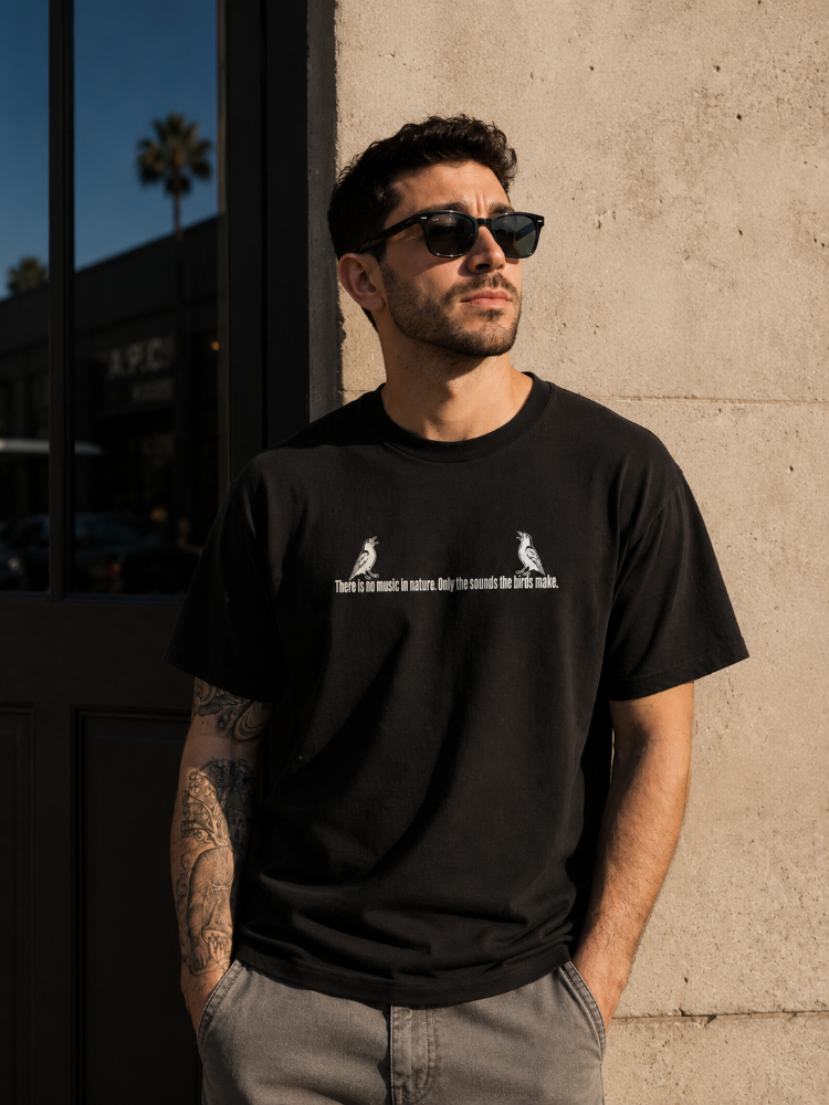 HITCHCOCK'UN KUŞLARI OVERSİZE SİYAH TSHIRT