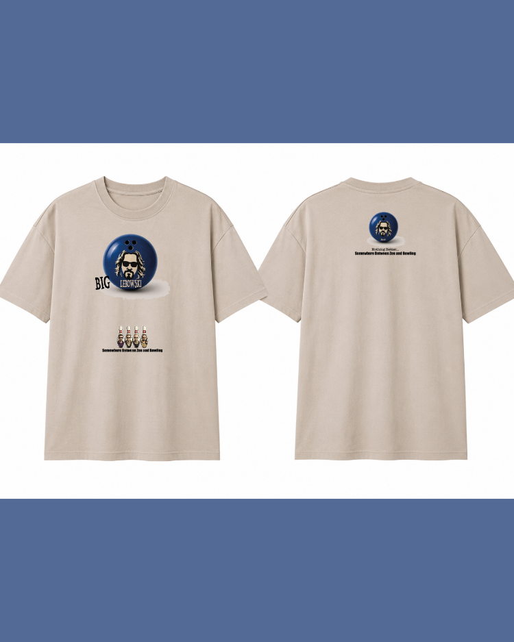 BIG LEBOWSKİ OVERSIZE ARŞİV SERİSİ (KALIN KUMAŞ) BEJ T-SHİRT
