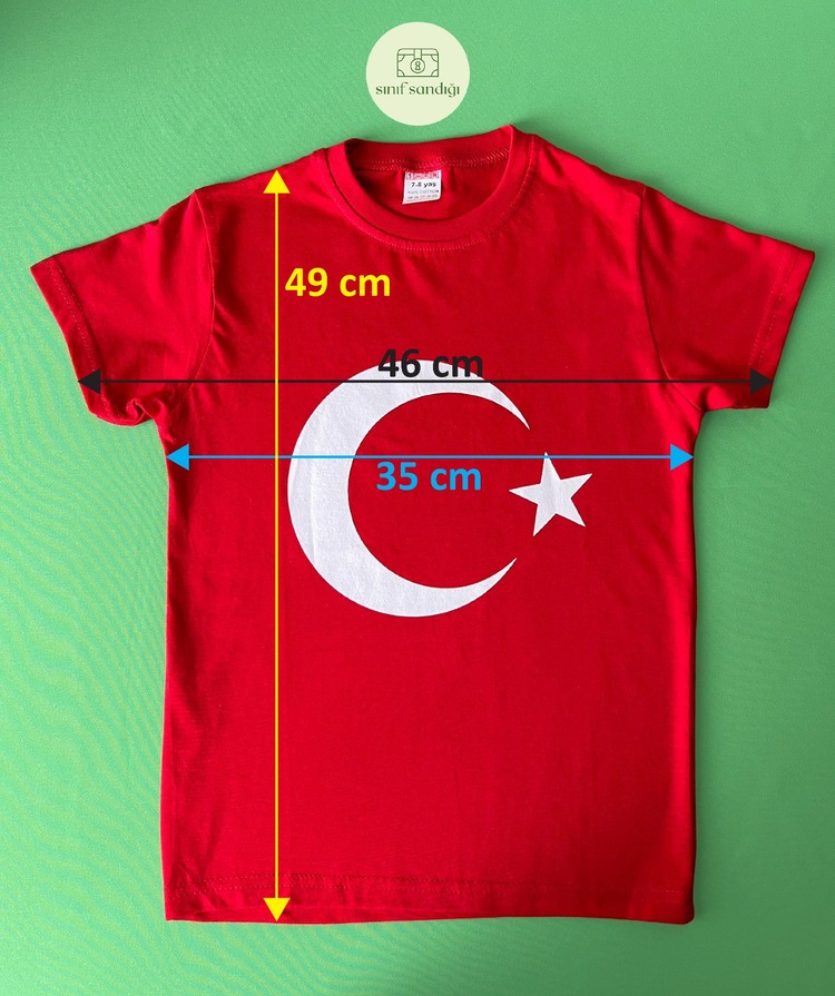 Bayraklı Tişört (7-8 Yaş)