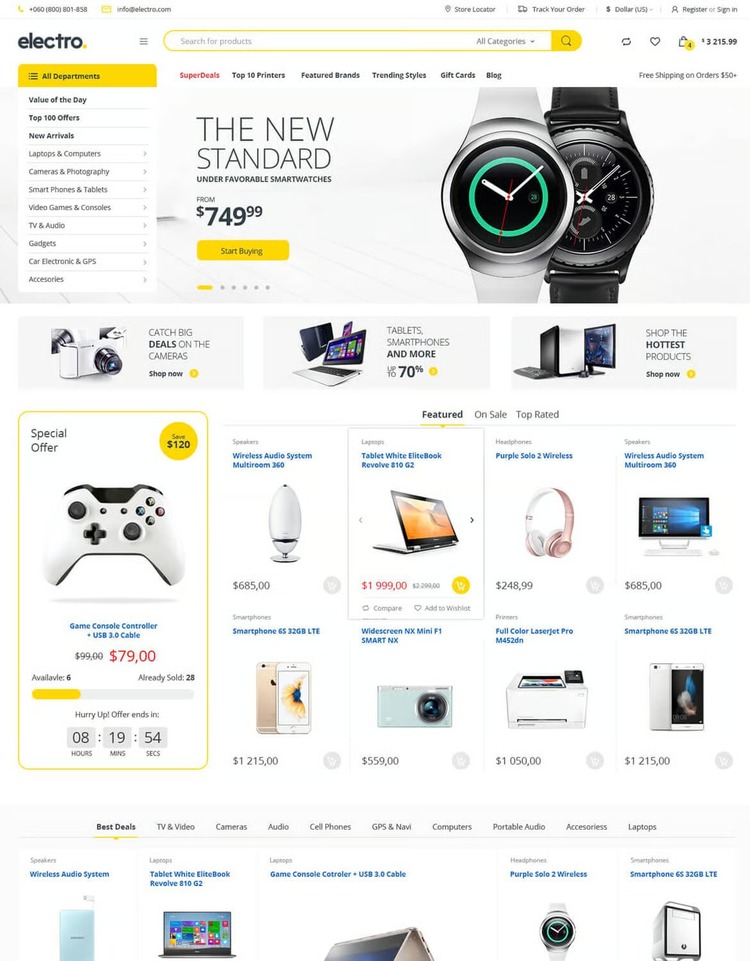 Electro Electronics Store - E-Ticaret Teması