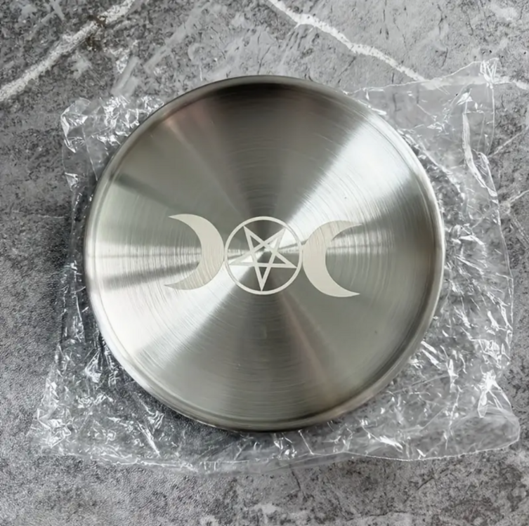 Metal Üçlü Ay Sunak Kasesi-Altar- Silver