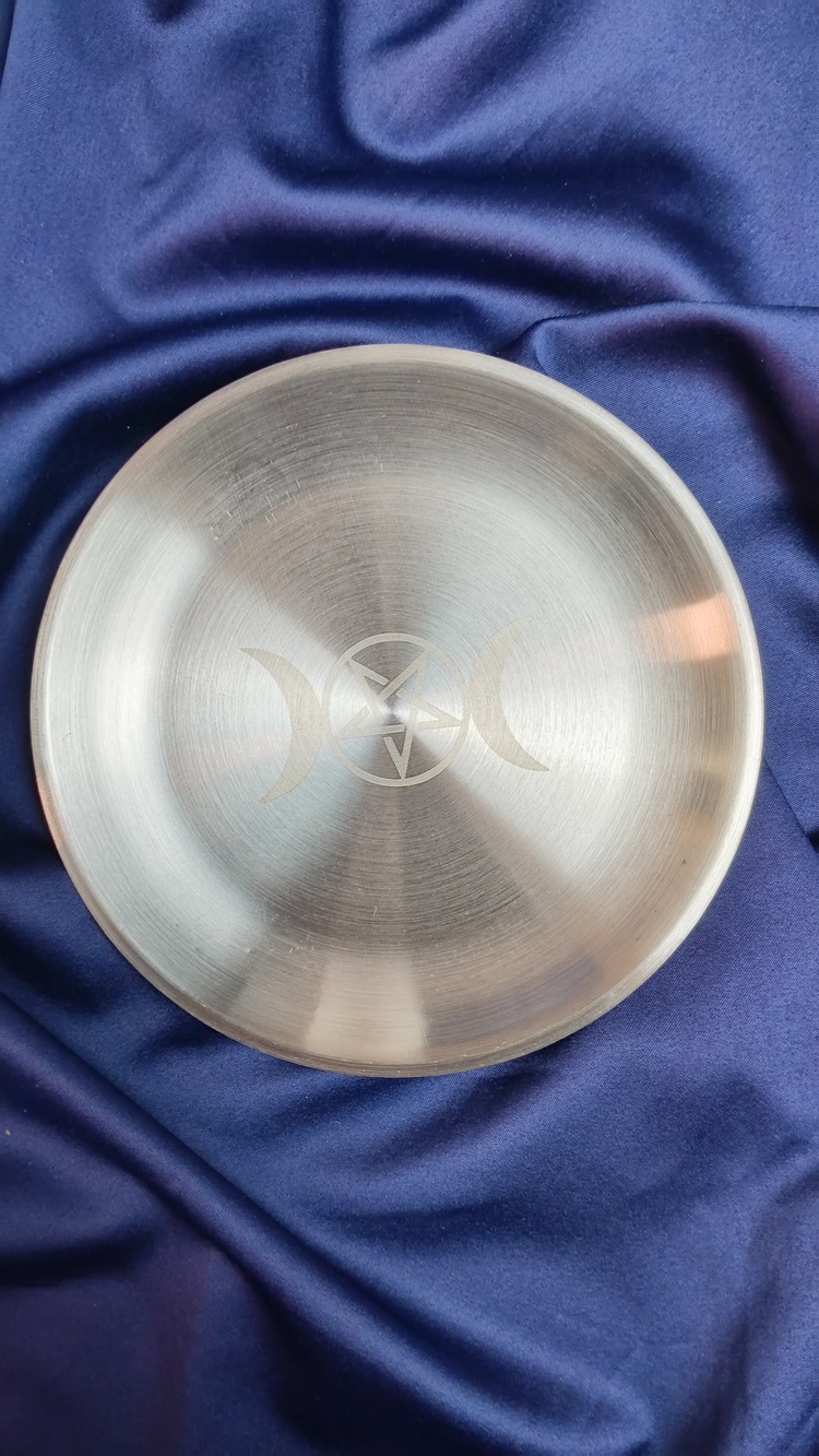 Metal Üçlü Ay Sunak Kasesi-Altar- Silver