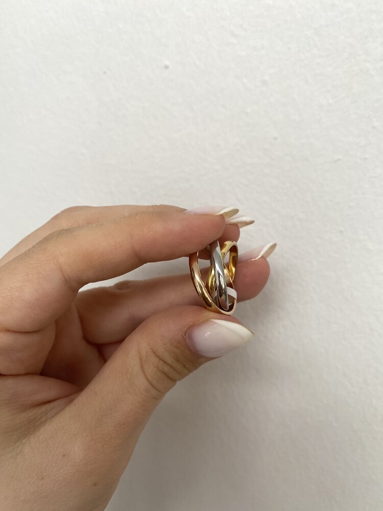 Cartier Üç Renk Yüzük 7 Numara
