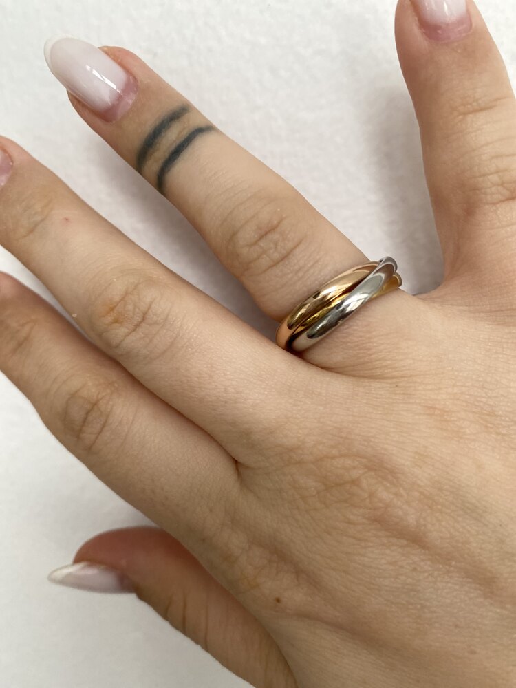 Cartier Üç Renk Yüzük 7 Numara