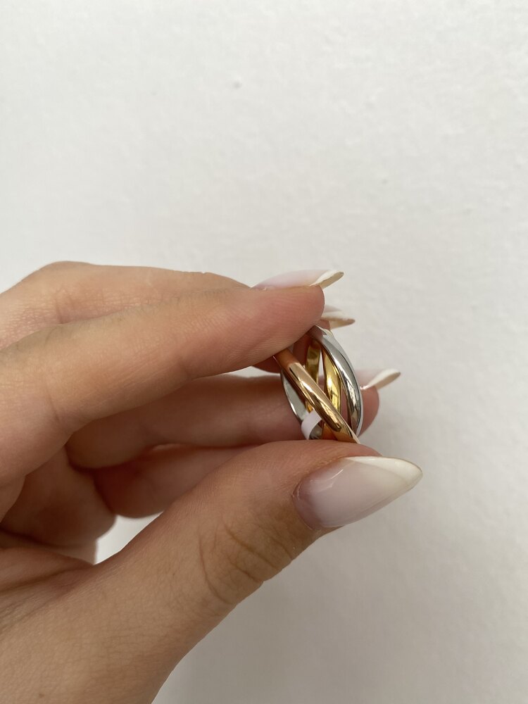 Cartier Üç Renk Yüzük 7 Numara