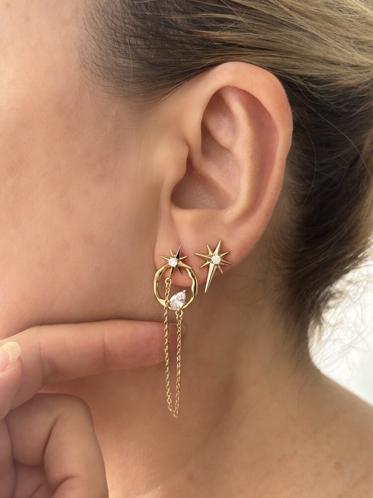 Sallantılı Kuzey Yıldızlı Set Küpe