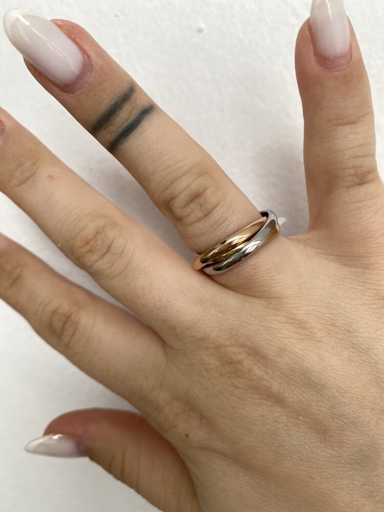Cartier Üç Renk Yüzük 7 Numara
