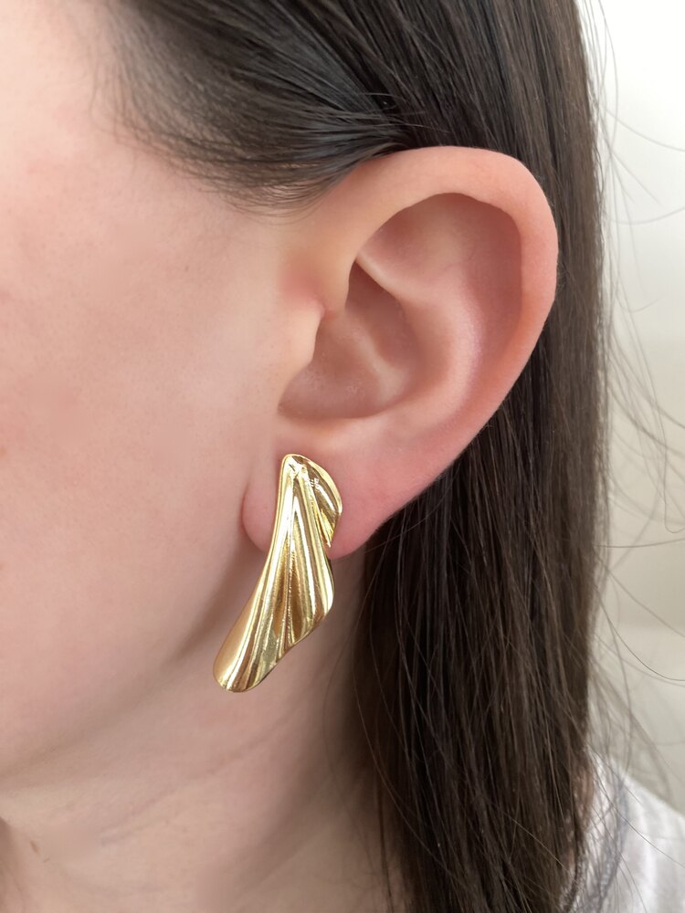 Asimetrik Gold Küpe