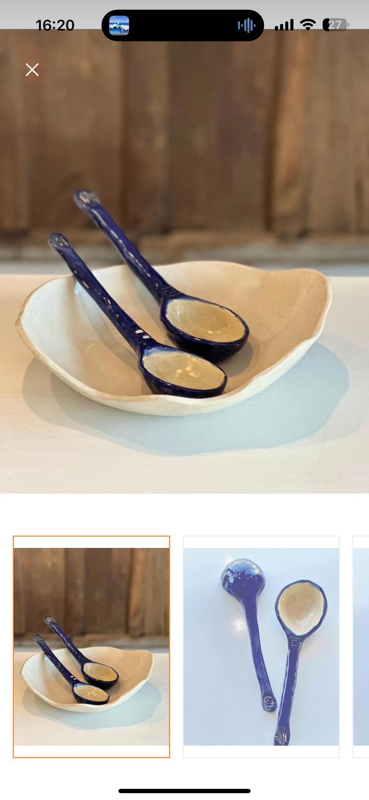 Indigo Seramik Kaşık 26 cm