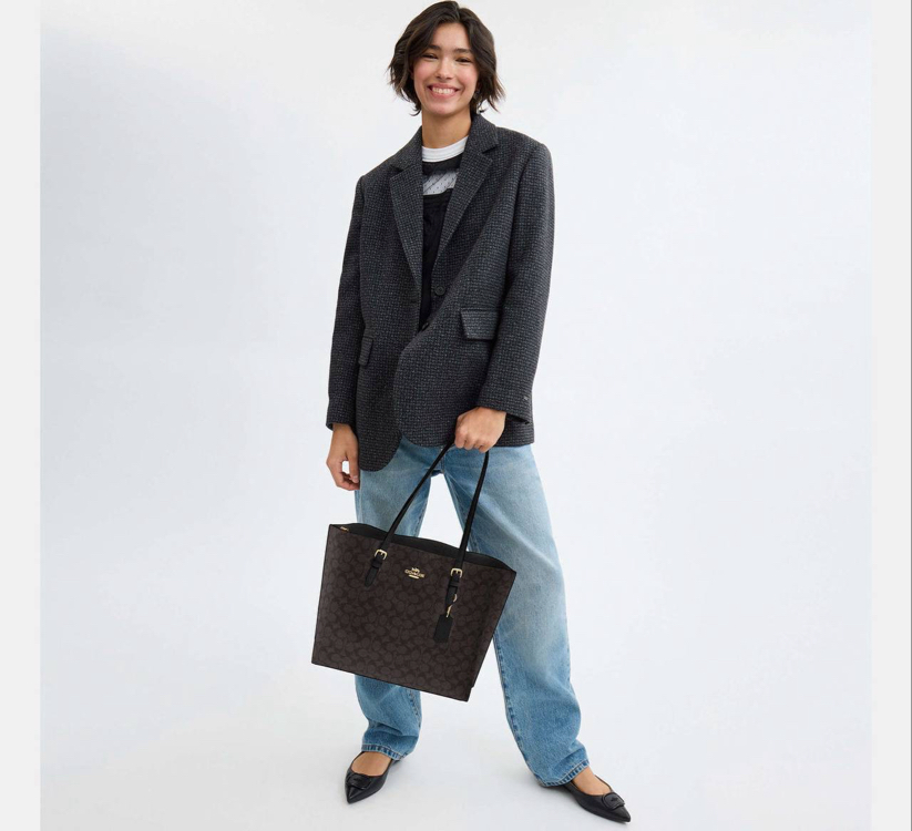 MOLLIE TOTE BAG IN SIGNATURE CANVAS