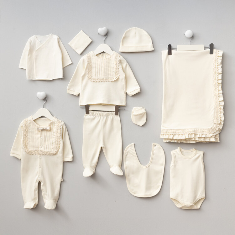 Pugi Baby Natürel Kopanki Nervürlü Yenidoğan Hastane Çıkışı 10 Lu set