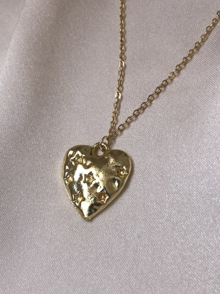Gold kalp kolye