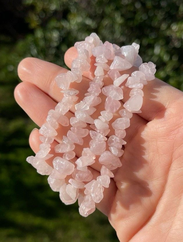 Pembe Kuvars Kırık Taş Bileklik