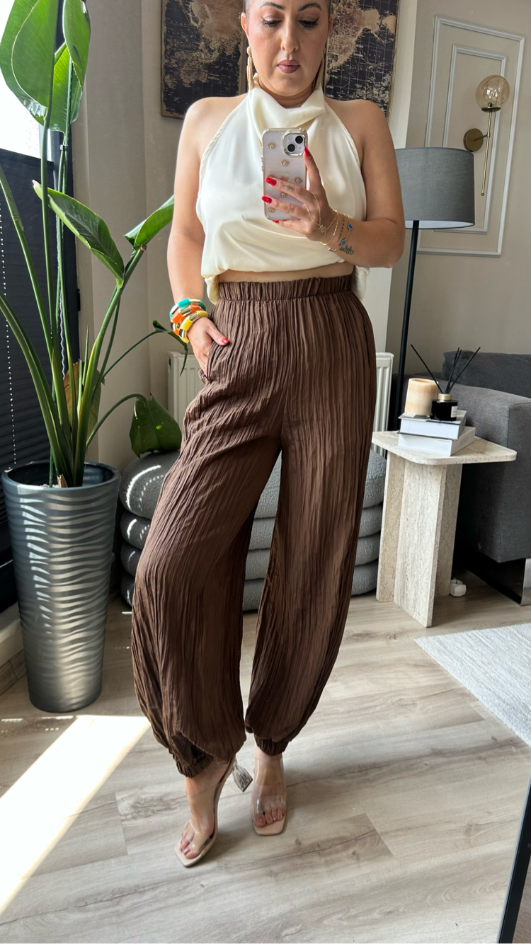 Kırinkıl Beli ve Bilekleri Lastikli Pantalon