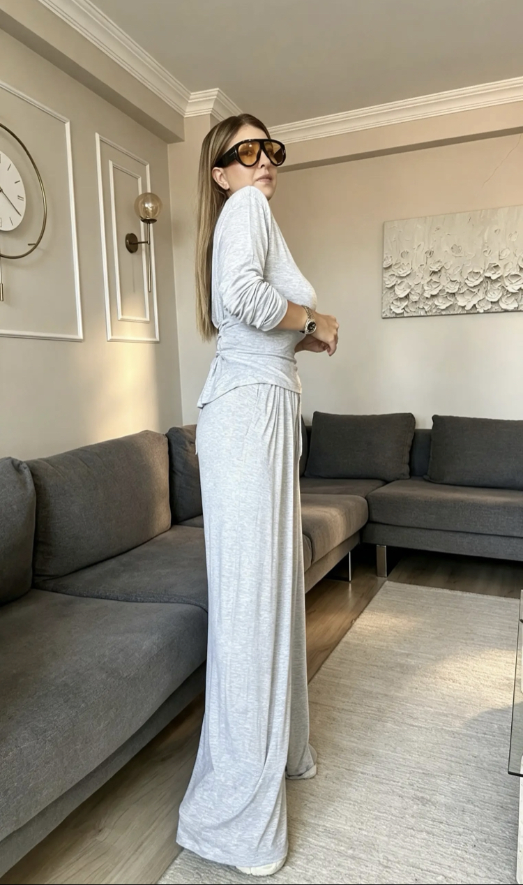 Vatkalı Bluz Pantalon Takım