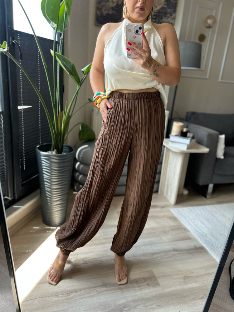 Kırinkıl Beli ve Bilekleri Lastikli Pantalon