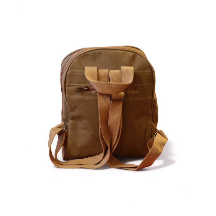 Unisex Fermuarlı Sırt Çantası-Camel