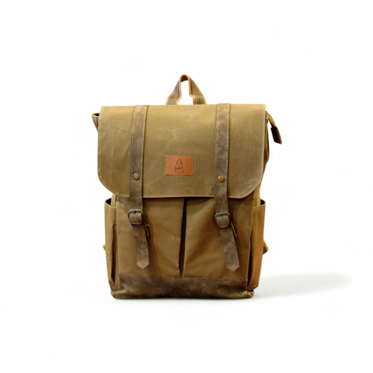 Büyük Boy Unisex Sırt Çantası-Camel