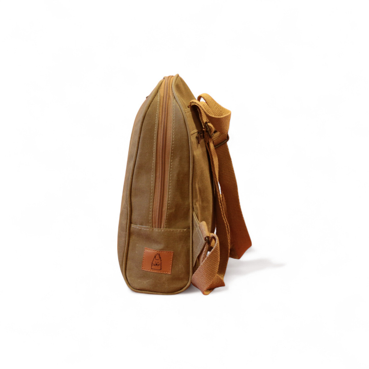 Unisex Fermuarlı Sırt Çantası-Camel
